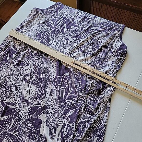 Johnny Was Butterfly Print Sleeveless Jersey Midi Tank Dress Scoop Neck - Picture 7 of 10